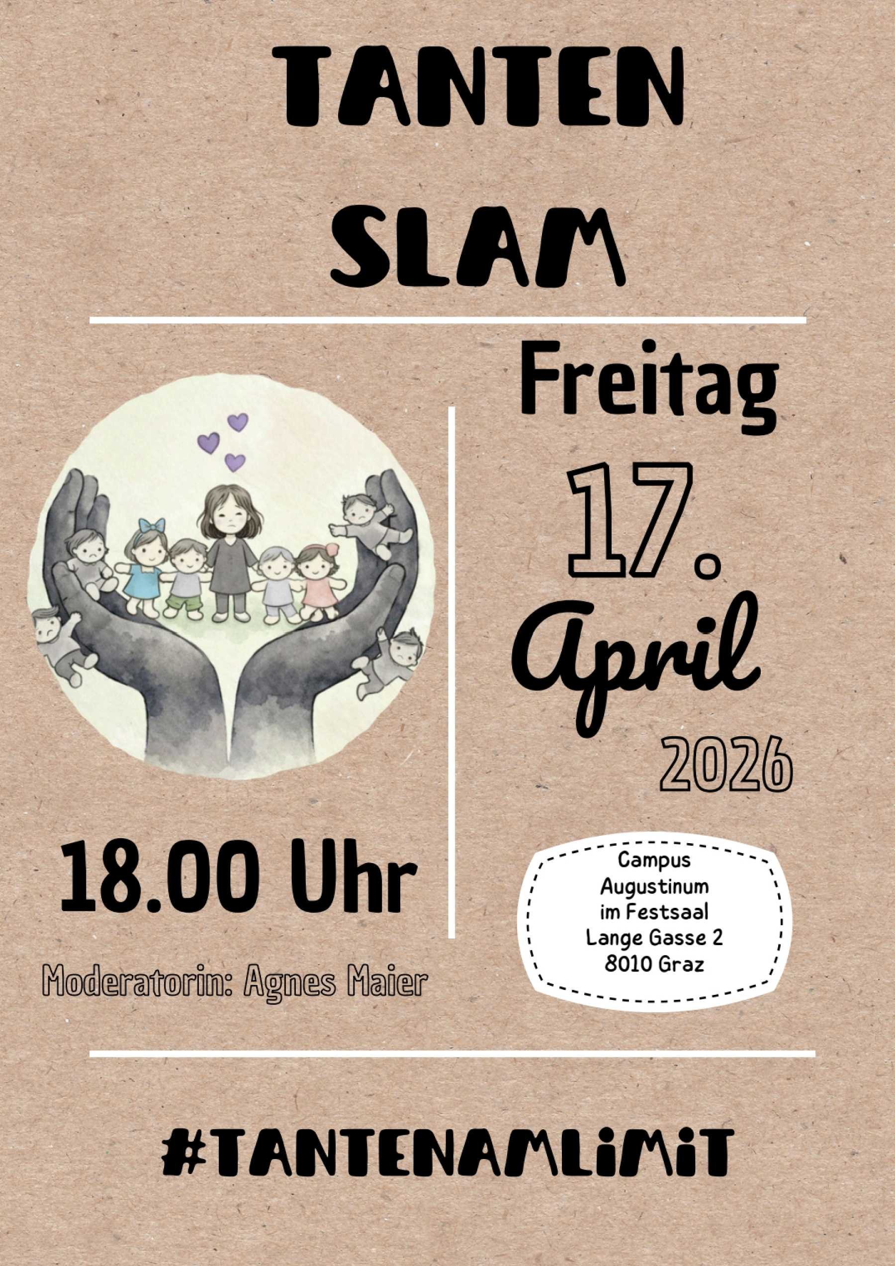 Flyer mit Infos zum "Tanten Slam", Seite 1